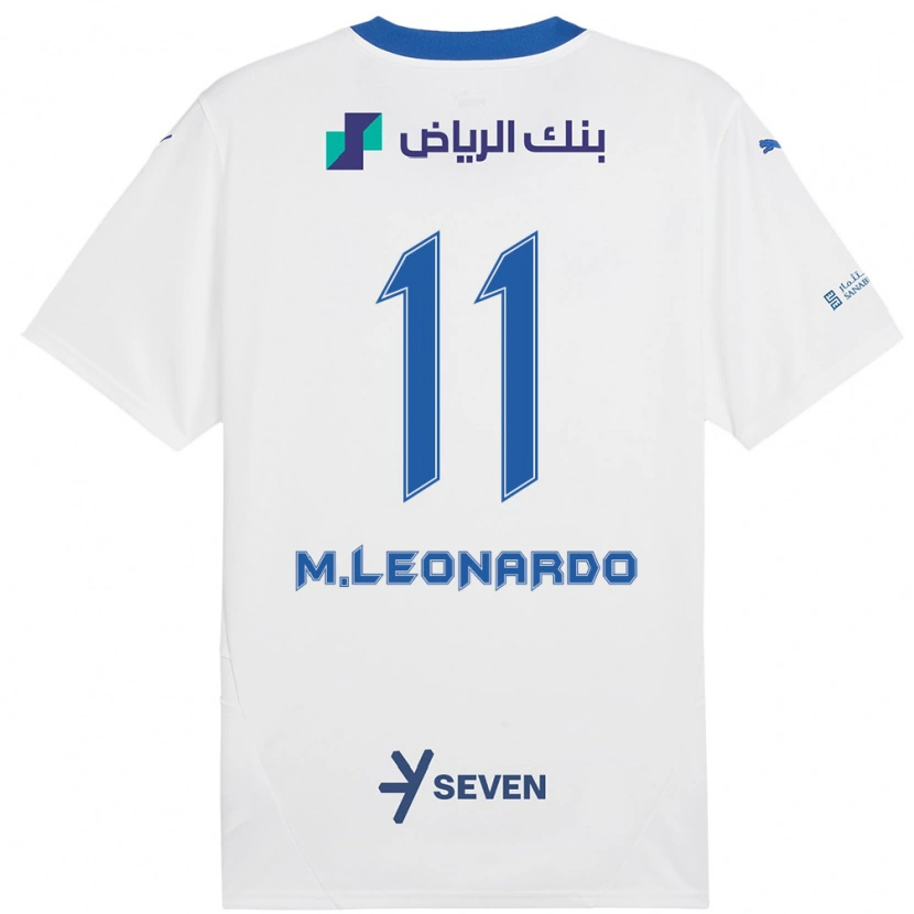 Danxen Mænd Marcos Leonardo #11 Hvid Blå Udebane Spillertrøjer 2024/25 Trøje T-Shirt