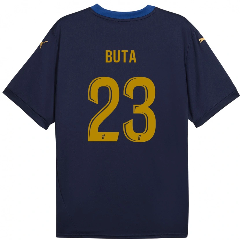 Danxen Mænd Aurélio Buta #23 Marine Guld Udebane Spillertrøjer 2024/25 Trøje T-Shirt