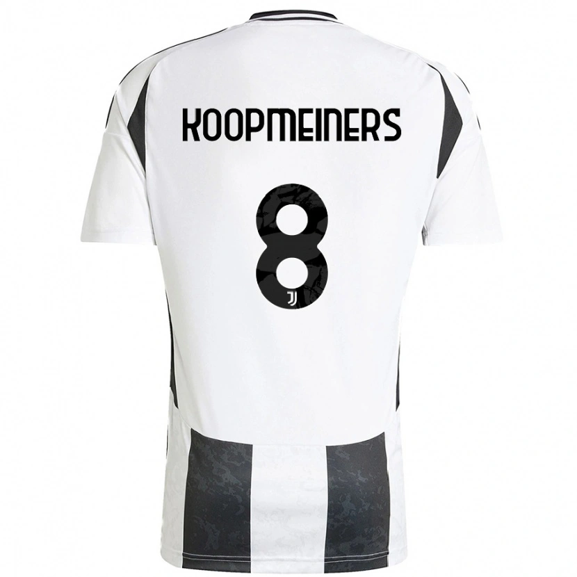 Danxen Mænd Teun Koopmeiners #8 Hvid Sort Hjemmebane Spillertrøjer 2024/25 Trøje T-Shirt