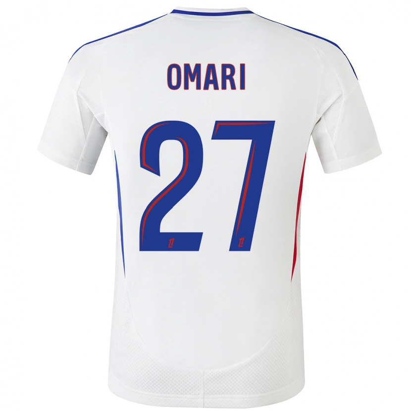 Danxen Mænd Warmed Omari #27 Hvid Blå Hjemmebane Spillertrøjer 2024/25 Trøje T-Shirt