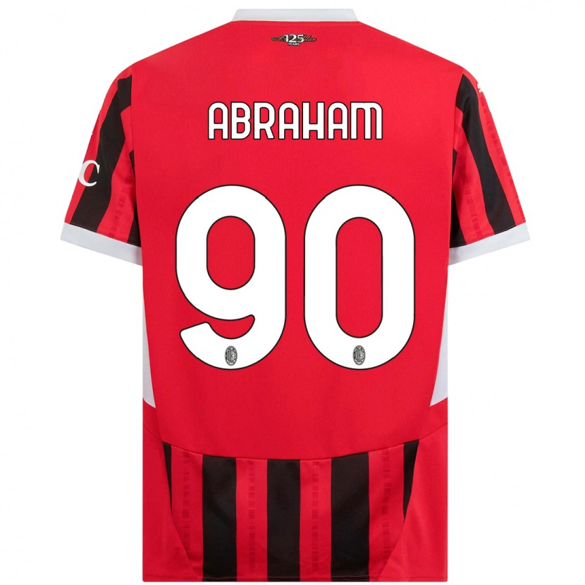 Danxen Mænd Tammy Abraham #90 Rød Sort Hjemmebane Spillertrøjer 2024/25 Trøje T-Shirt