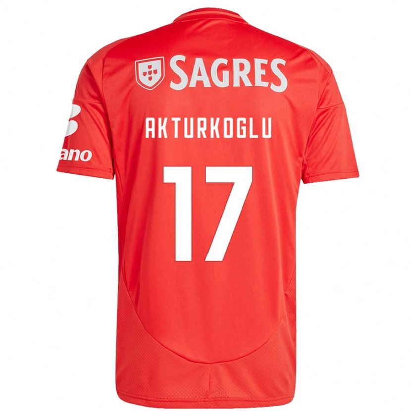 Danxen Mænd Kerem Aktürkoğlu #17 Rød Hvid Hjemmebane Spillertrøjer 2024/25 Trøje T-Shirt