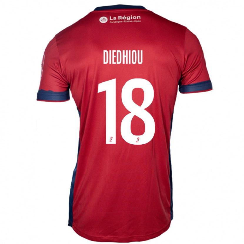 Danxen Mænd Famara Diédhiou #18 Lys Bordeaux Hjemmebane Spillertrøjer 2024/25 Trøje T-Shirt