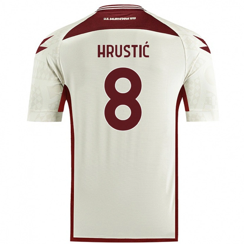 Danxen Mænd Ajdin Hrustić #8 Creme Farve Udebane Spillertrøjer 2024/25 Trøje T-Shirt