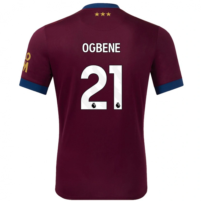 Danxen Mænd Chiedozie Ogbene #21 Brun Udebane Spillertrøjer 2024/25 Trøje T-Shirt
