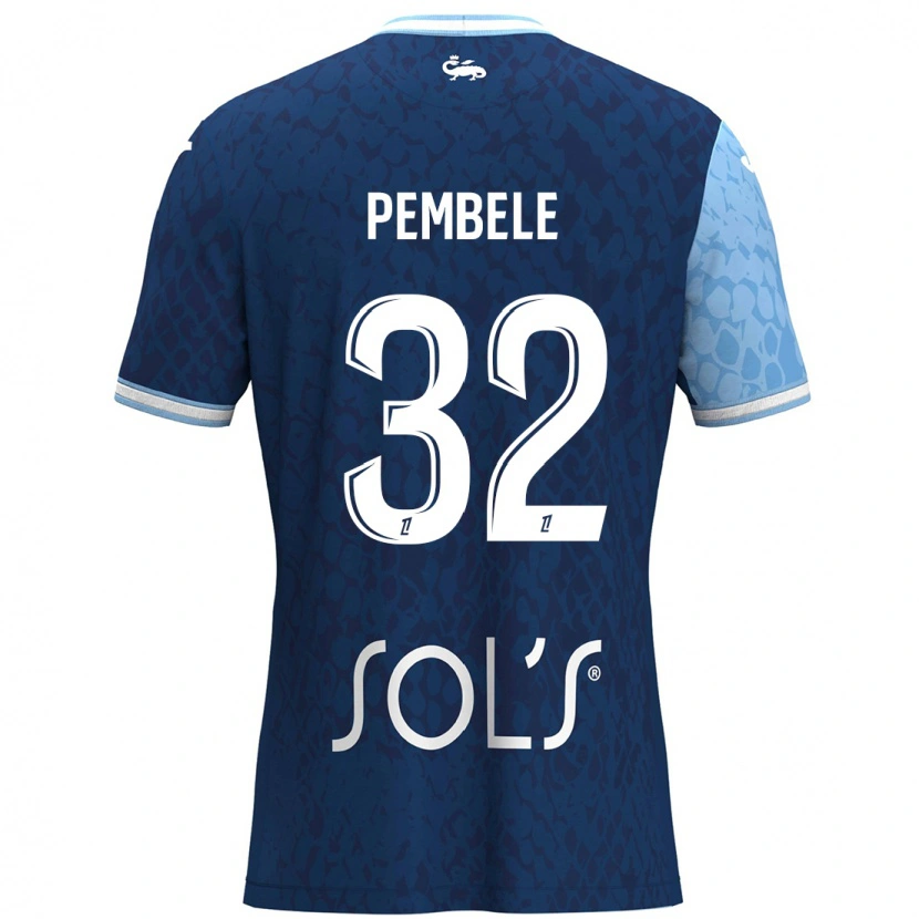 Danxen Mænd Timothée Pembélé #32 Himmelblå Mørkeblå Hjemmebane Spillertrøjer 2024/25 Trøje T-Shirt