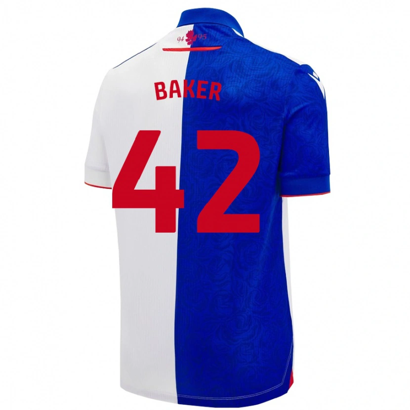 Danxen Mænd Lewis Baker #42 Himmelblå Hvid Hjemmebane Spillertrøjer 2024/25 Trøje T-Shirt