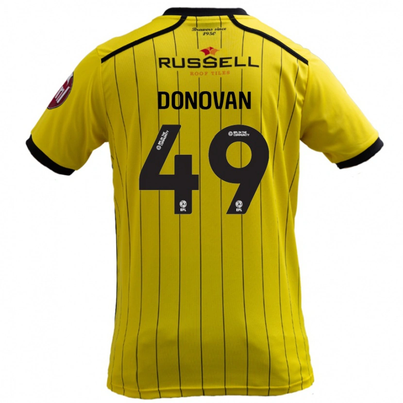 Danxen Mænd Romelle Donovan #49 Gul Hjemmebane Spillertrøjer 2024/25 Trøje T-Shirt
