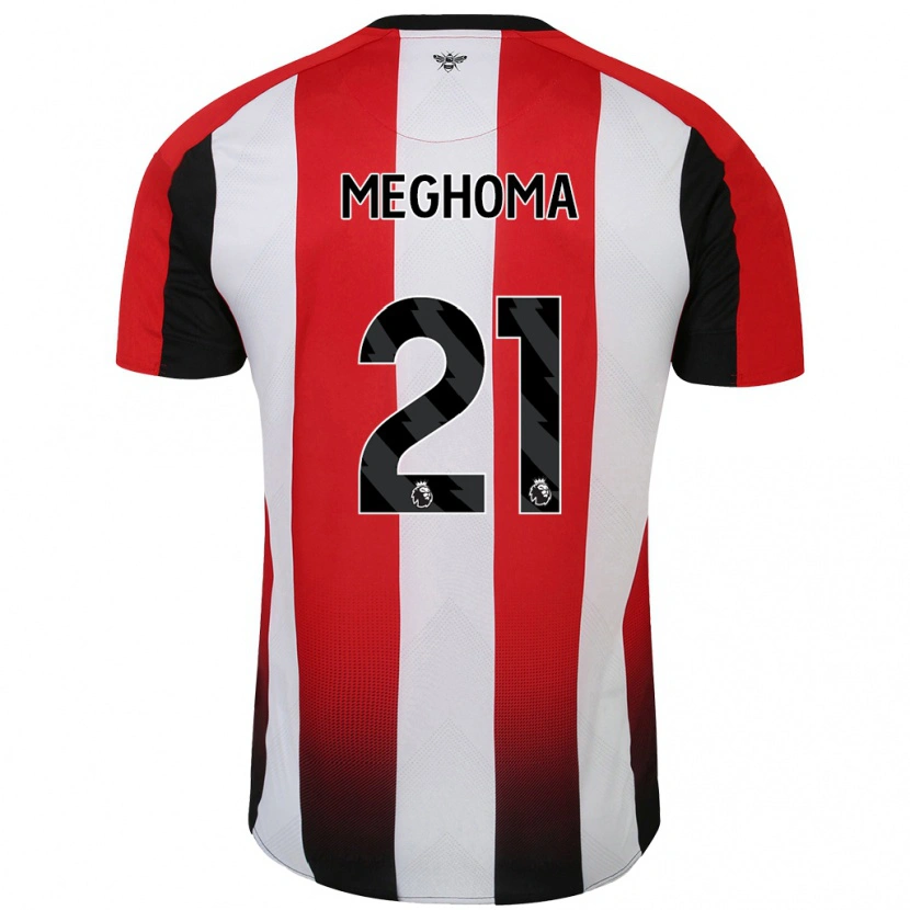 Danxen Mænd Jayden Meghoma #21 Rød Hvid Hjemmebane Spillertrøjer 2024/25 Trøje T-Shirt