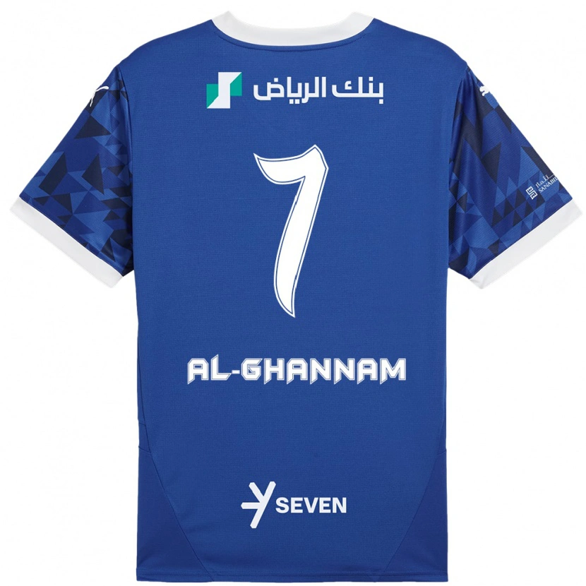 Danxen Mænd Khalid Al-Ghannam #7 Mørkeblå Hvid Hjemmebane Spillertrøjer 2024/25 Trøje T-Shirt