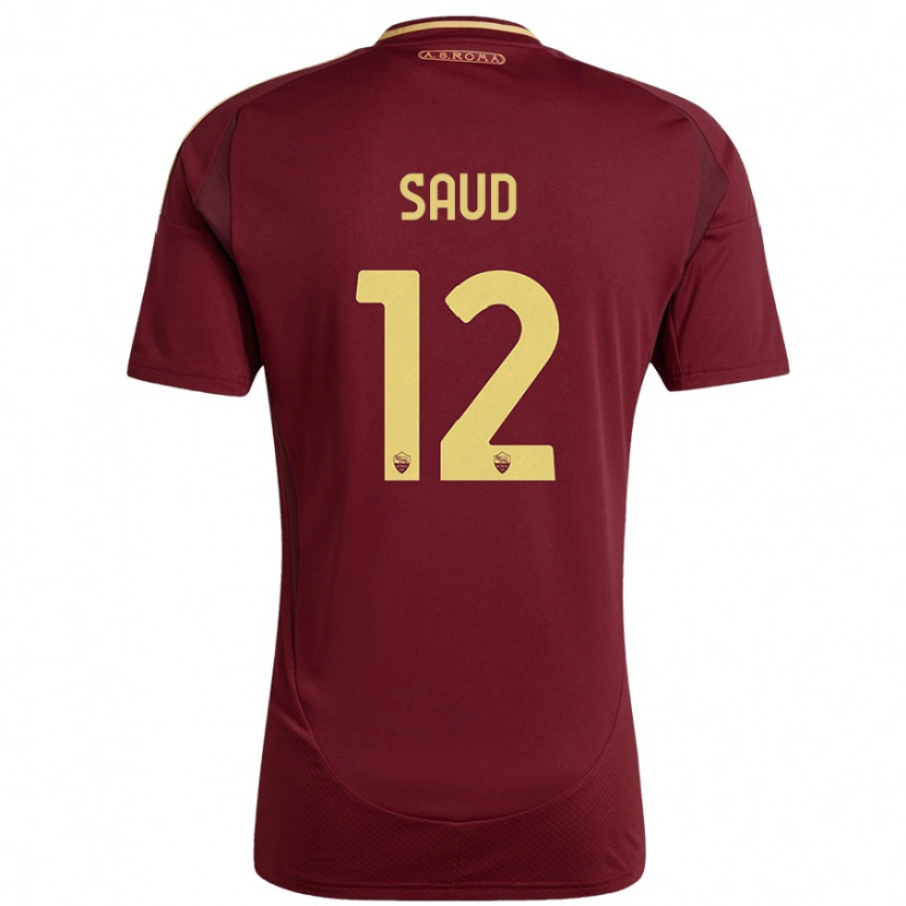 Danxen Mænd Saud Abdulhamid #12 Rød Brun Guld Hjemmebane Spillertrøjer 2024/25 Trøje T-Shirt