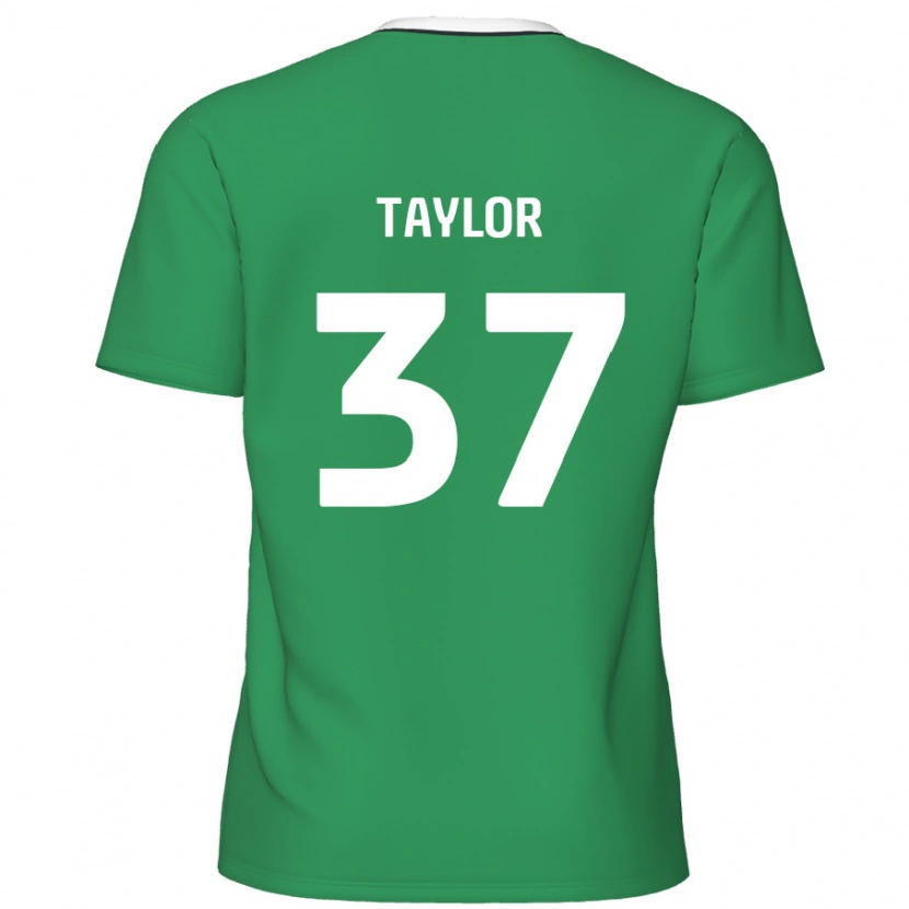 Danxen Mænd Caleb Taylor #37 Grønne Hvide Striber Udebane Spillertrøjer 2024/25 Trøje T-Shirt