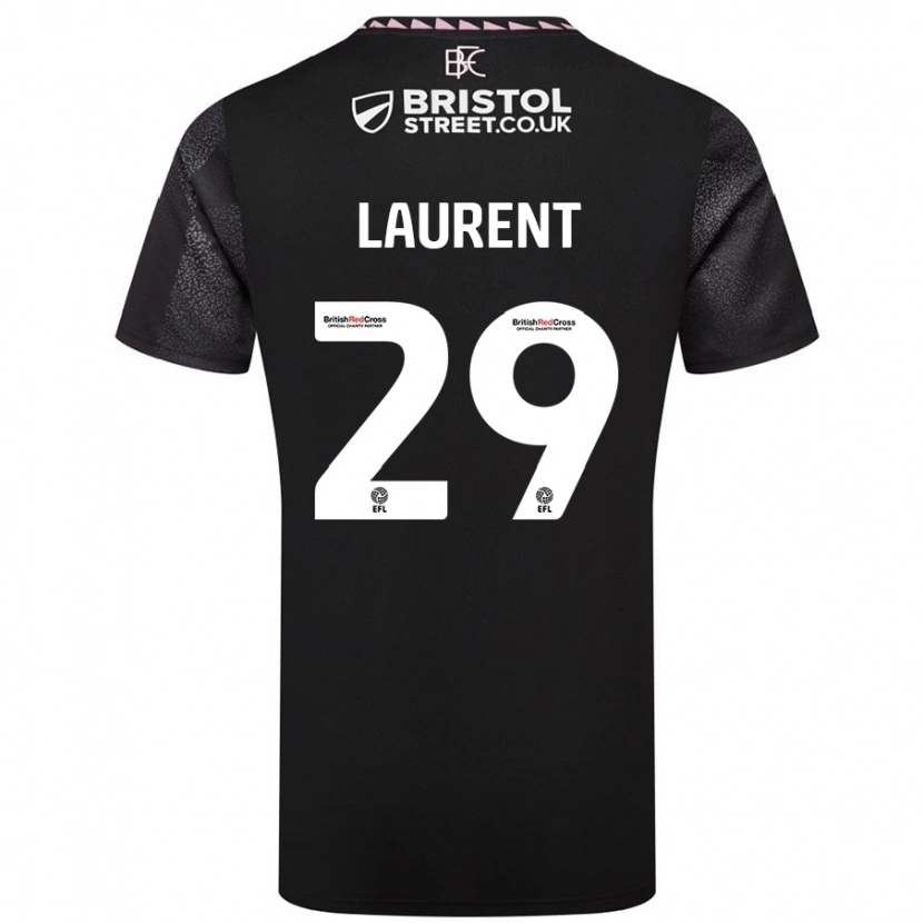 Danxen Mænd Josh Laurent #29 Sort Udebane Spillertrøjer 2024/25 Trøje T-Shirt