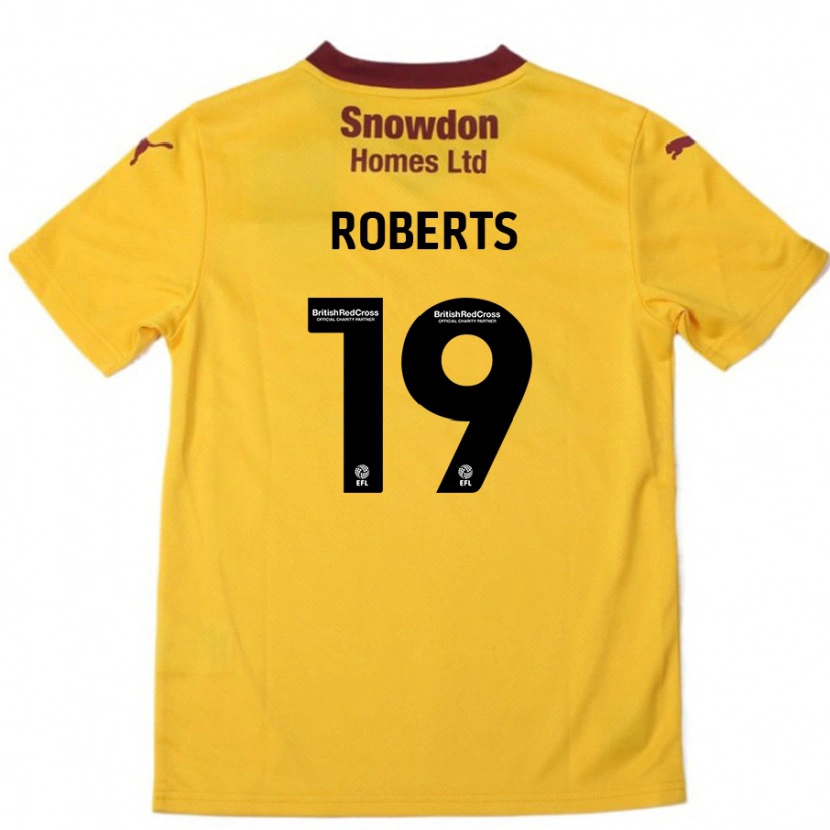 Danxen Mænd Tyler Roberts #19 Orange Bourgogne Udebane Spillertrøjer 2024/25 Trøje T-Shirt