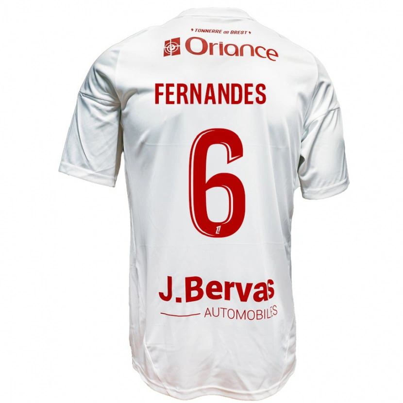 Danxen Mænd Edimilson Fernandes #6 Hvid Rød Udebane Spillertrøjer 2024/25 Trøje T-Shirt