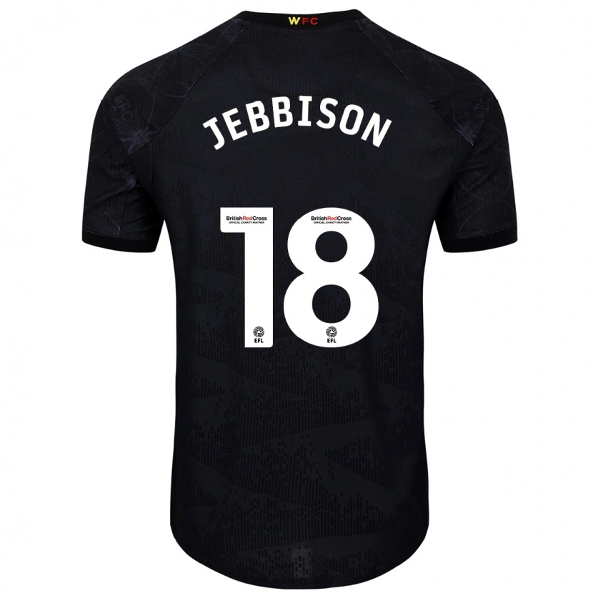Danxen Mænd Daniel Jebbison #18 Sort Hvid Udebane Spillertrøjer 2024/25 Trøje T-Shirt