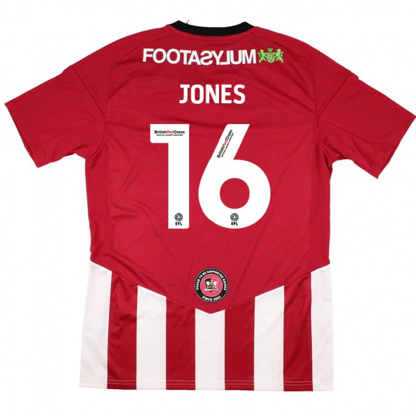 Danxen Mænd Patrick Jones #16 Rød Hvid Hjemmebane Spillertrøjer 2024/25 Trøje T-Shirt