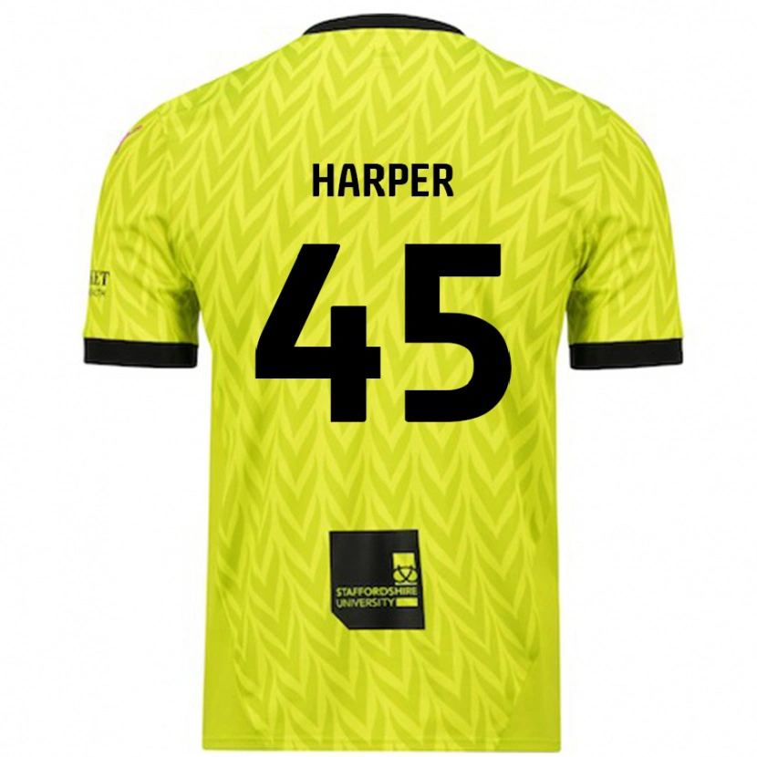 Danxen Mænd Rekeem Harper #45 Fluorescerende Grøn Udebane Spillertrøjer 2024/25 Trøje T-Shirt