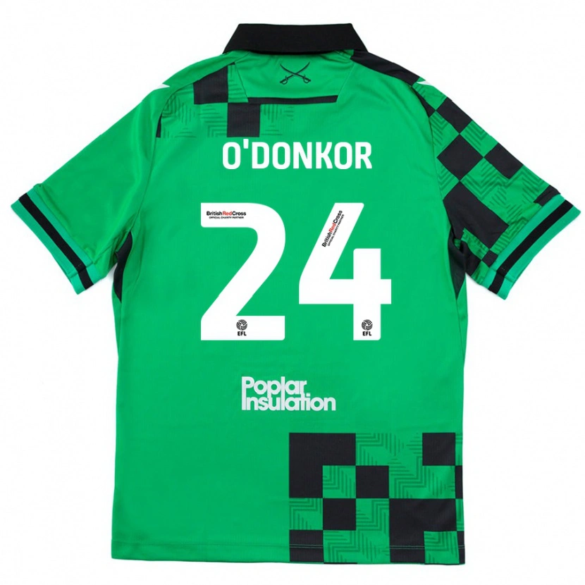 Danxen Mænd Gatlin O'donkor #24 Grøn Sort Udebane Spillertrøjer 2024/25 Trøje T-Shirt
