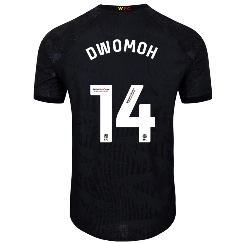 Danxen Mænd Pierre Dwomoh #14 Sort Hvid Udebane Spillertrøjer 2024/25 Trøje T-Shirt