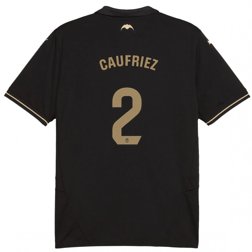 Danxen Mænd Maximiliano Caufriez #2 Sort Udebane Spillertrøjer 2024/25 Trøje T-Shirt