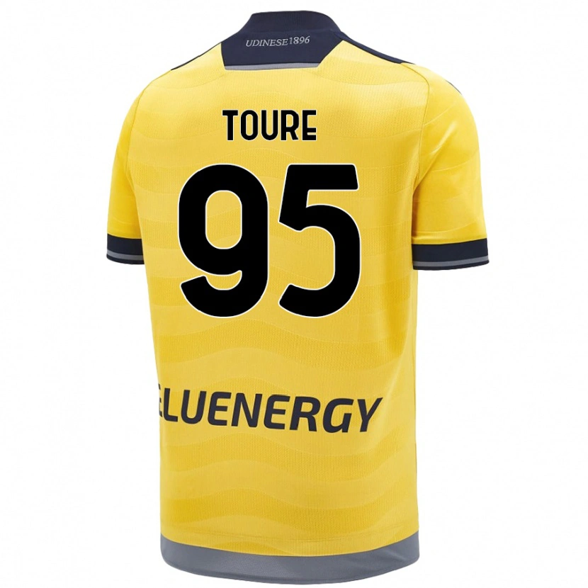 Danxen Mænd Isaak Touré #95 Gylden Udebane Spillertrøjer 2024/25 Trøje T-Shirt