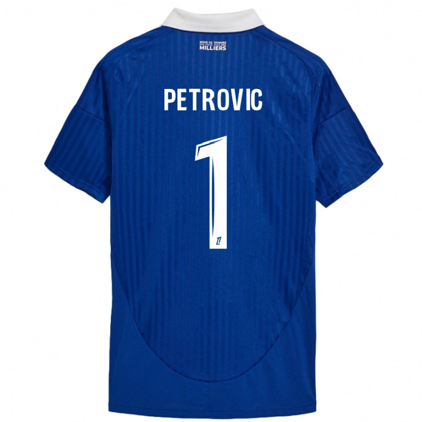 Danxen Kvinder Djordje Petrovic #1 Blå Hvid Hjemmebane Spillertrøjer 2024/25 Trøje T-Shirt