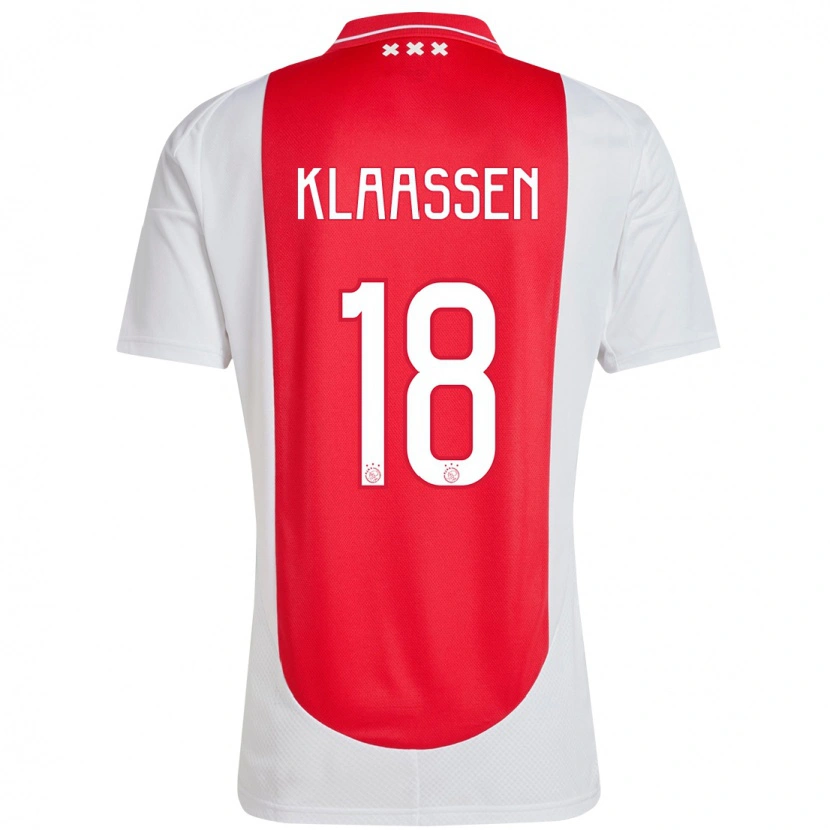 Danxen Kvinder Davy Klaassen #18 Rød Hvid Hjemmebane Spillertrøjer 2024/25 Trøje T-Shirt