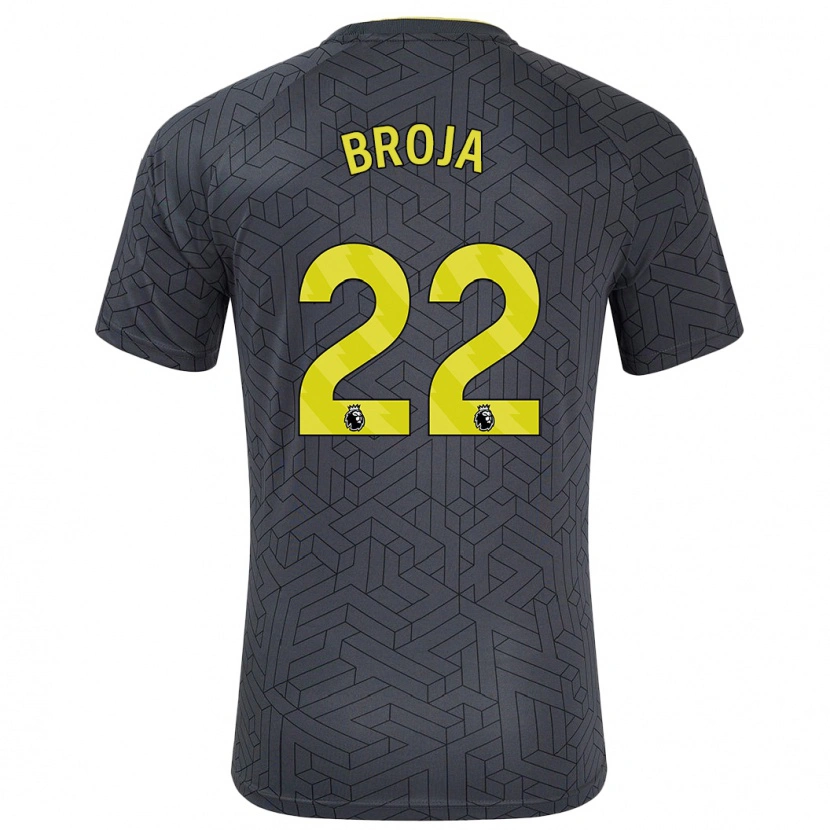 Danxen Kvinder Armando Broja #22 Sort Gul Udebane Spillertrøjer 2024/25 Trøje T-Shirt