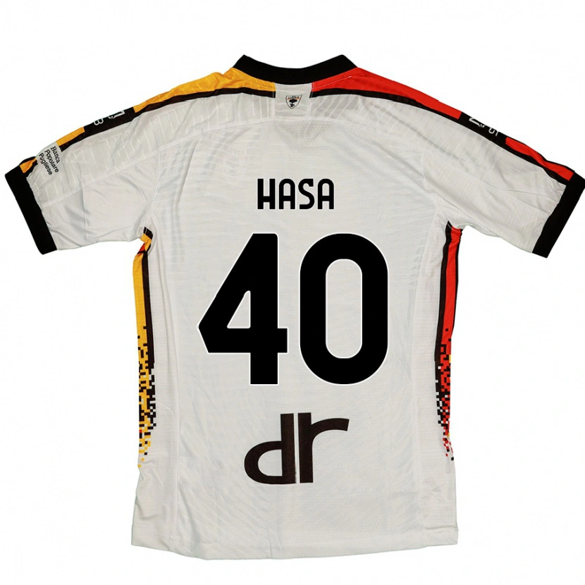 Danxen Kvinder Luis Hasa #40 Hvid Sort Udebane Spillertrøjer 2024/25 Trøje T-Shirt