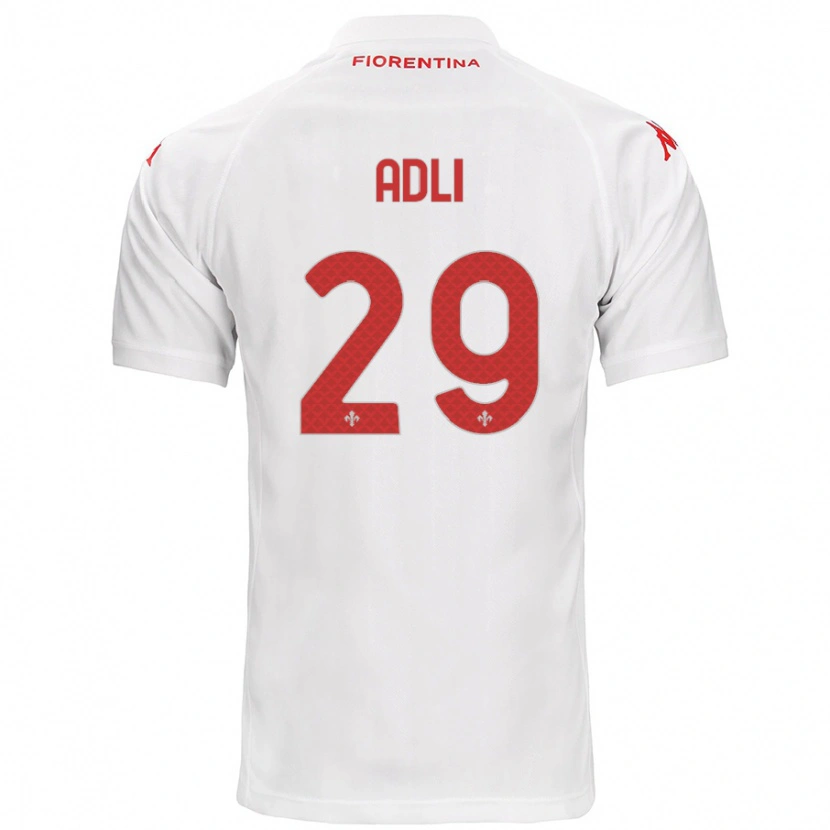 Danxen Kvinder Yacine Adli #29 Hvid Udebane Spillertrøjer 2024/25 Trøje T-Shirt
