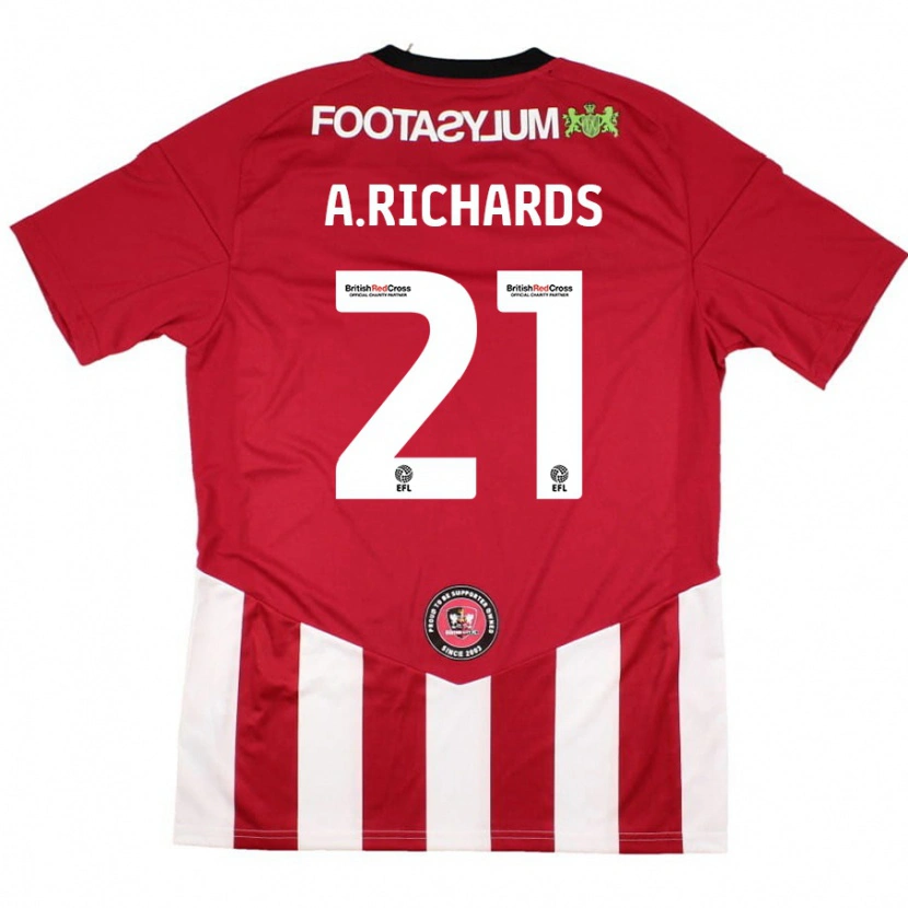 Danxen Kvinder Amani Richards #21 Rød Hvid Hjemmebane Spillertrøjer 2024/25 Trøje T-Shirt