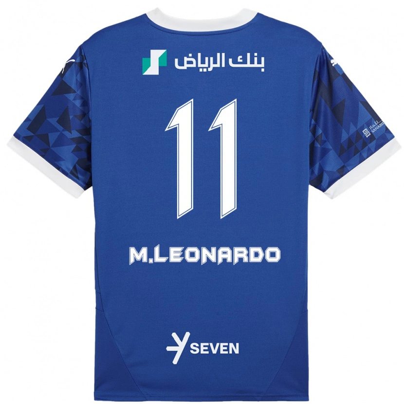 Danxen Kvinder Marcos Leonardo #11 Mørkeblå Hvid Hjemmebane Spillertrøjer 2024/25 Trøje T-Shirt