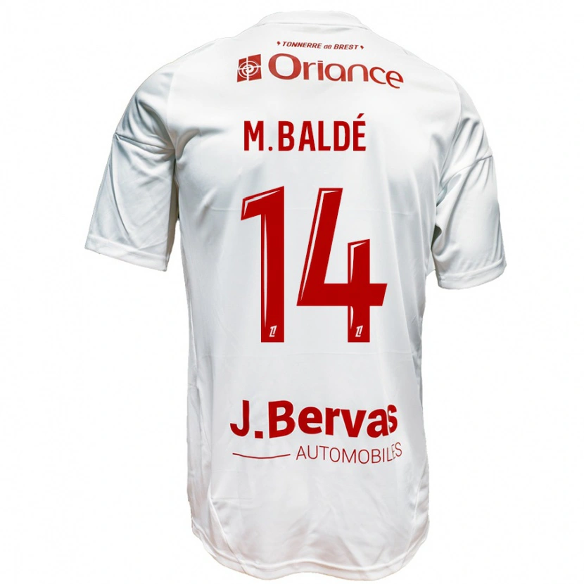 Danxen Kvinder Mama Baldé #14 Hvid Rød Udebane Spillertrøjer 2024/25 Trøje T-Shirt