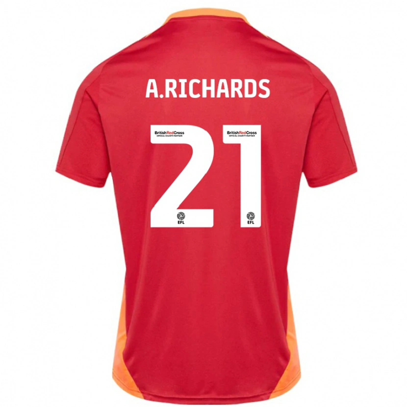 Danxen Kvinder Amani Richards #21 Blå Off White Udebane Spillertrøjer 2024/25 Trøje T-Shirt