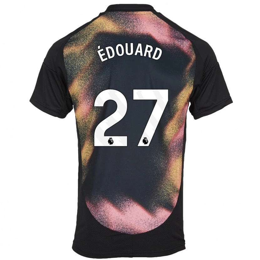 Danxen Kvinder Odsonne Edouard #27 Sort Hvid Udebane Spillertrøjer 2024/25 Trøje T-Shirt