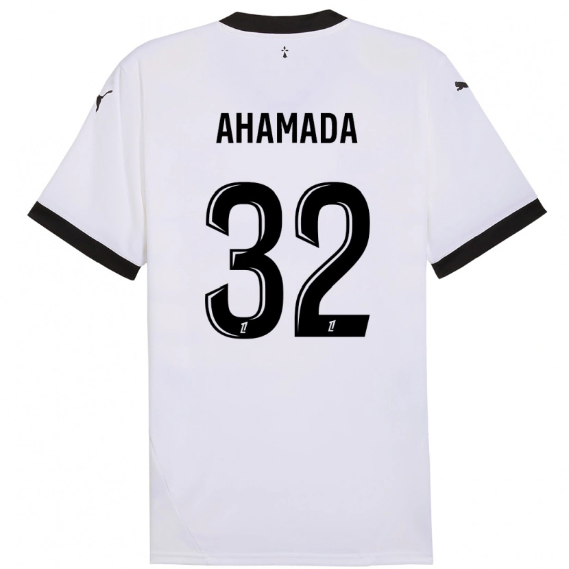 Danxen Kvinder Naouirou Ahamada #32 Hvid Sort Udebane Spillertrøjer 2024/25 Trøje T-Shirt