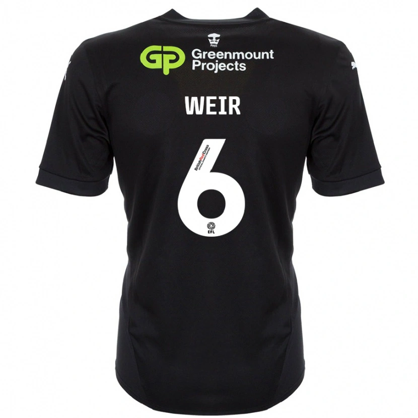 Danxen Kvinder Jensen Weir #6 Sort Udebane Spillertrøjer 2024/25 Trøje T-Shirt