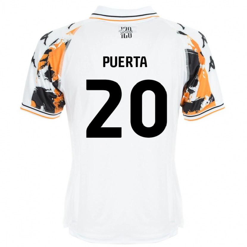 Danxen Kvinder Gustavo Puerta #20 Hvid Udebane Spillertrøjer 2024/25 Trøje T-Shirt