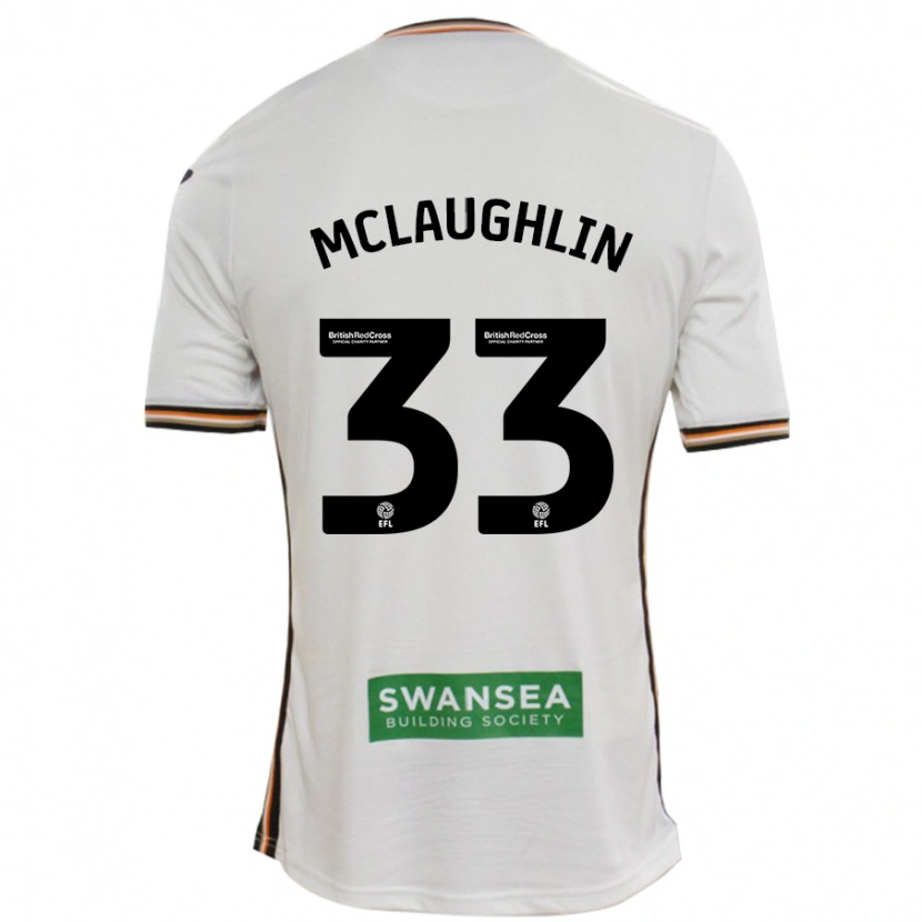 Danxen Kvinder Jon Mclaughlin #33 Hvid Hjemmebane Spillertrøjer 2024/25 Trøje T-Shirt