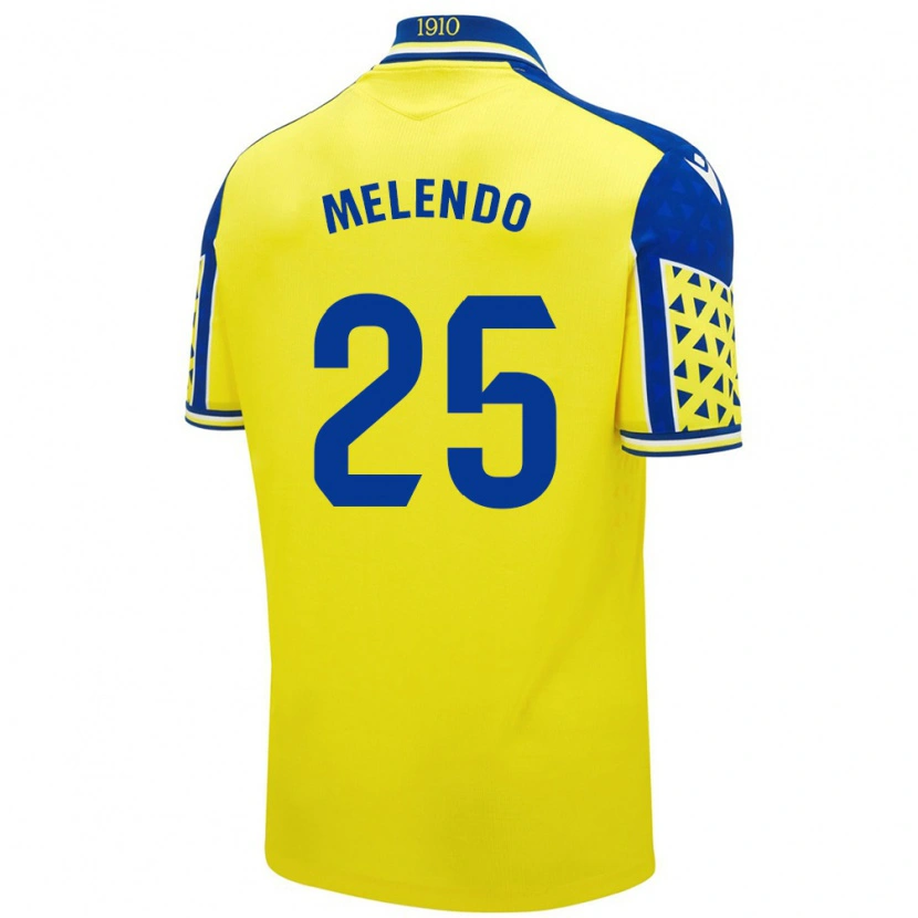 Danxen Kvinder Óscar Melendo #25 Gul Blå Hjemmebane Spillertrøjer 2024/25 Trøje T-Shirt