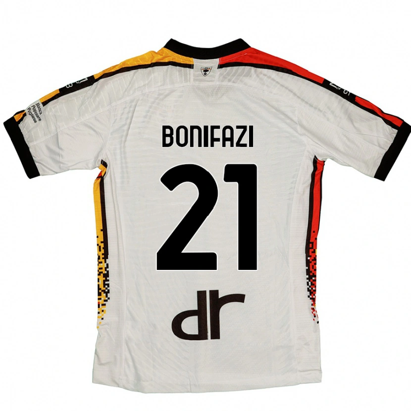 Danxen Kvinder Kevin Bonifazi #21 Hvid Sort Udebane Spillertrøjer 2024/25 Trøje T-Shirt