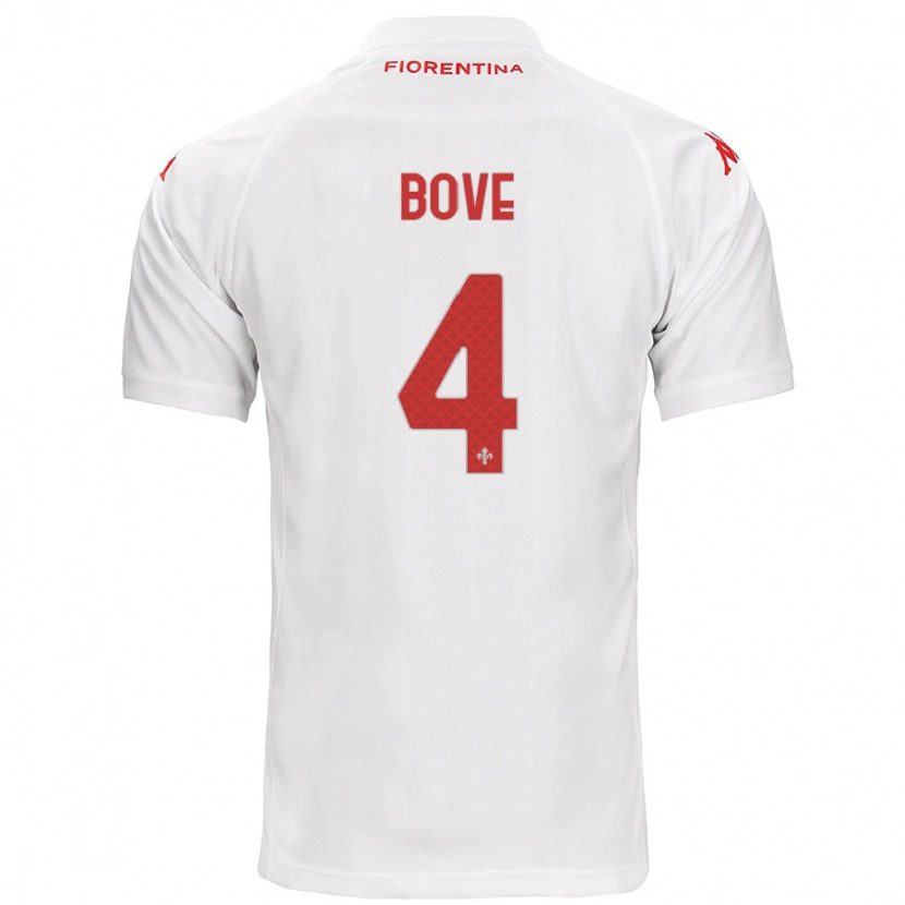 Danxen Kvinder Edoardo Bove #4 Hvid Udebane Spillertrøjer 2024/25 Trøje T-Shirt