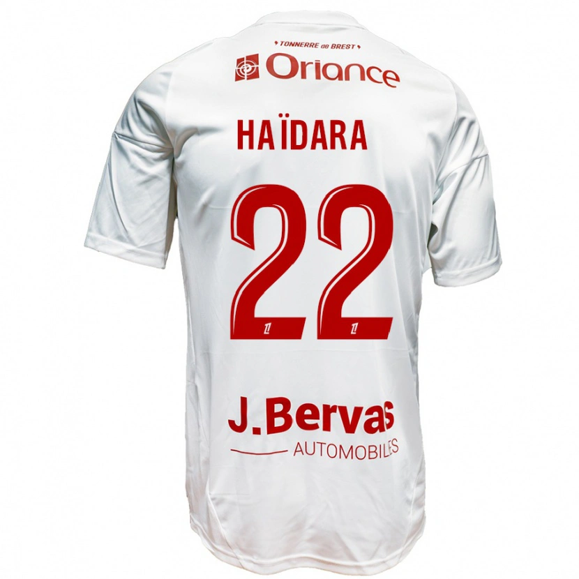 Danxen Kvinder Massadio Haidara #22 Hvid Rød Udebane Spillertrøjer 2024/25 Trøje T-Shirt