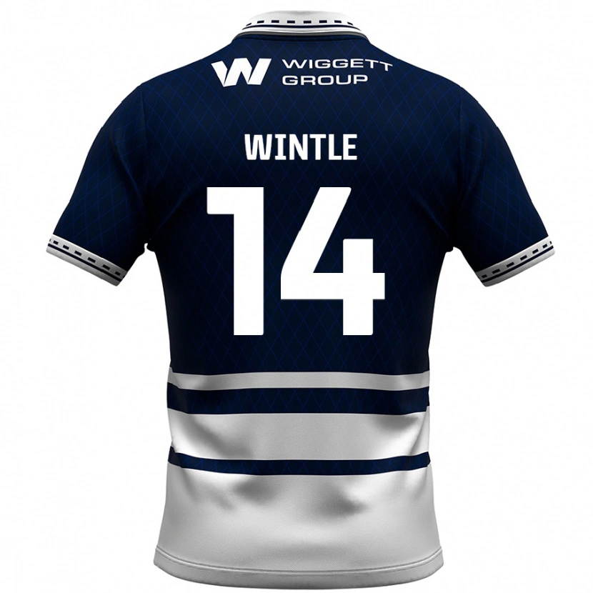 Danxen Kvinder Ryan Wintle #14 Marineblå Hvid Hjemmebane Spillertrøjer 2024/25 Trøje T-Shirt
