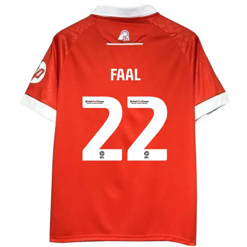 Danxen Kvinder Mo Faal #22 Rød Hvid Hjemmebane Spillertrøjer 2024/25 Trøje T-Shirt