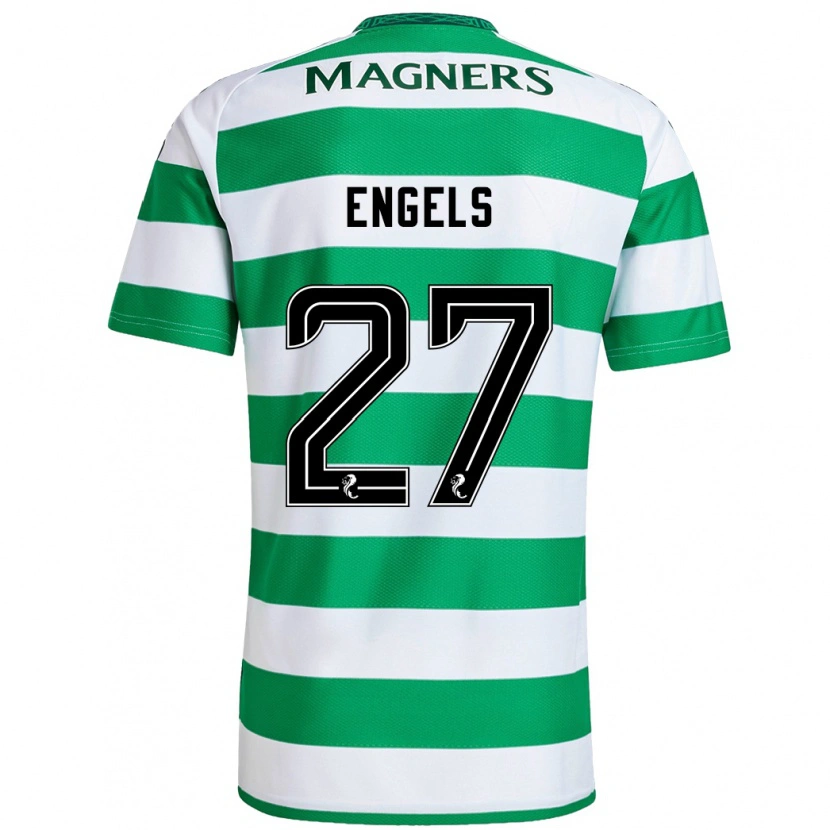 Danxen Kvinder Arne Engels #27 Grøn Hvid Hjemmebane Spillertrøjer 2024/25 Trøje T-Shirt