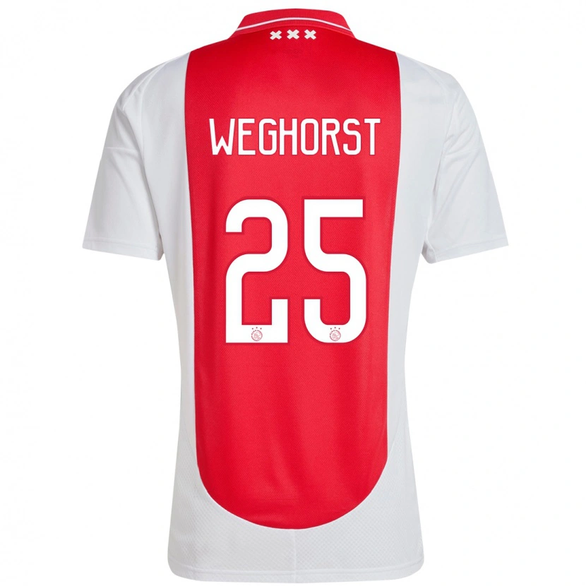 Danxen Kvinder Wout Weghorst #25 Rød Hvid Hjemmebane Spillertrøjer 2024/25 Trøje T-Shirt