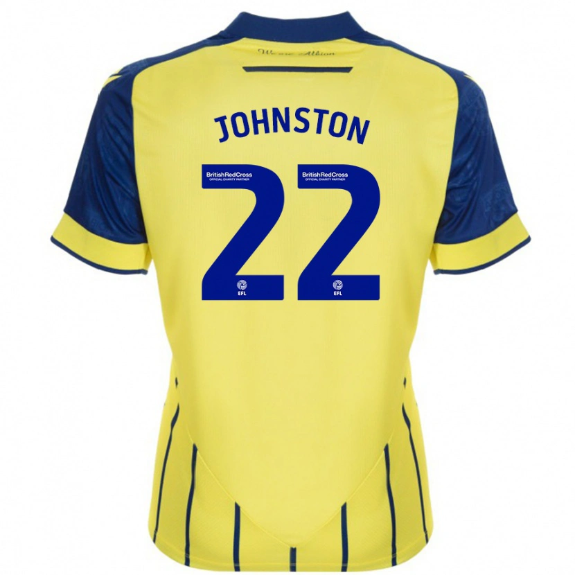 Danxen Kvinder Mikey Johnston #22 Gul Blå Udebane Spillertrøjer 2024/25 Trøje T-Shirt