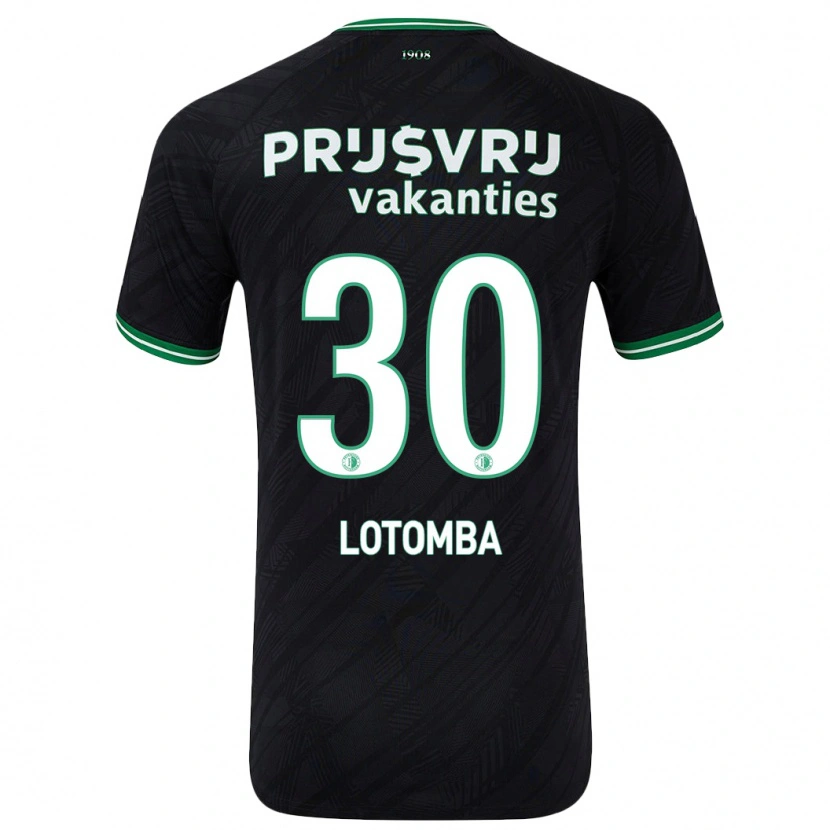 Danxen Kvinder Jordan Lotomba #30 Sort Grøn Udebane Spillertrøjer 2024/25 Trøje T-Shirt